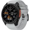 MELEJIA 26mm Cinturino di Ricambio Compatibile con Garmin Instinct 3 50mm/Fenix 8 51mm/Fenix 7X/7X Pro/6X Pro/Epix Pro 51mm, 26mm Ricambio Cinturino, Regolabile Silicone Cinturini-Grigio