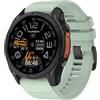 MELEJIA 26mm Cinturino di Ricambio Compatibile con Garmin Instinct 3 50mm/Fenix 8 51mm/Fenix 7X/7X Pro/6X Pro/Epix Pro 51mm, 26mm Ricambio Cinturino, Regolabile Silicone Cinturini-Grigio-Verde