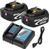 Amoresbat 2 Pezzi 10.0Ah Ricambio per Makita Batteria 18V + Caricabatterie DC18RC per BL1860B BL1850B BL1850 BL1860 BL1845 BL1840 e LXT-400 con indicatore LED