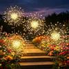Joycome Luci Solari 4 Pezzi Lampioni da Giardino Esterno Solari, 120 LED Paletti da Giardino IP65 Impermeabile Lampada Solare Terra Luci per Prato Vialetto Scala Paesaggio (Bianco Caldo)
