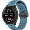 MELEJIA 20mm Cinturino Silicone Compatibile con Garmin Vivoactive 5/Venu Sq 2/Venu 2 Plus/Forerunner 570 42mm, 20mm Ricambio Cinturino, Regolabile Chiusura Magnetica, Silicone Cinturini-Azzurro