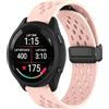 MELEJIA 20mm Cinturino Silicone Compatibile con Garmin Vivoactive 5/Venu Sq 2/Venu 2 Plus/Forerunner 570 42mm, 20mm Ricambio Cinturino, Regolabile Chiusura Magnetica, Silicone Cinturini--Rosa