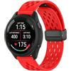 MELEJIA 20mm Cinturino Silicone Compatibile con Garmin Vivoactive 5/Venu Sq 2/Venu 2 Plus/Forerunner 570 42mm, 20mm Ricambio Cinturino, Regolabile Chiusura Magnetica, Silicone Cinturini-Rosso