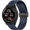 MELEJIA 20mm Cinturino Silicone Compatibile con Garmin Vivoactive 5/Venu Sq 2/Venu 2 Plus/Forerunner 570 42mm, 20mm Ricambio Cinturino, Regolabile Chiusura Magnetica, Silicone Cinturini-Blu Scuro