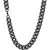 U7 Catena Uomo Nera Acciaio Inossidabile Cubana Collana Nera Uomo Acciaio Gorssa Larghezza 12 mm Placcato Nero Lunga 46 cm Gioielli per Hip Hop Rock Rapper Regalo