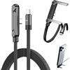 nplaseta Caricatore invisibile 2in1 per telefono, 240W Cavo USB C a USB C, 1.5m PD3.0 Cavo USB Type-C Ricarica Rapida per iPhone 17 Pro Max, MacBook Air, iPad Pro, Samsung Galaxy S25 Ultra, Pixel 10 ECC(C-C)