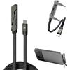 nplaseta Caricatore invisibile 2in1 per telefono, 2M Caricatore Telefono Laterale, Ricarica Rapida 240W, Caricatore Laterale Tipo C con supporto per telefono integrato, per smartphone, tablet, giochi e ufficio