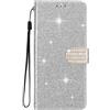 SEHEYA Cover per Xiaomi 17 Pro Max Custodia Portafoglio a Libro Brillantini Diamante Fibbia Chiusura Magnetica Borsa Glitter PU Pelle Porta Carte Cavalletto Caso, Argento