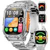 HIRREO Smartwatch da uomo militare con batteria da 1000 mAh/funzione telefonica, display HD da 2,01, orologio fitness con frequenza cardiaca, monitoraggio del sonno, oltre 200 modalità sportive, IP68