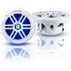 STUDIOFINIX Altoparlanti Nautici 5,25 Pollici 500W con Luci LED, Diffusori a 2 Vie Resistenti agli Agenti Atmosferici, Ideali per Barche, ATV, UTV (Coppia, Bianco)
