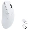 Keychron M3 Mini Mouse Ottico Wireless Bluetooth 5.1/2.4GHz/USB-C, 1000Hz Frequenza di Campionamento, PixArt 3395, 26000 DPI/650 IPS, Programmabile, 55g Ultraleggero, per Windows, Mac e Linux, Bianco