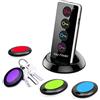 Elitecran Localizzatore Chiavi, Key Finder, Trova Chiavi, Trovachiavi Trova oggetti Wireless, RF Item Locator con Trasmettitore, 4 Ricevitori, LED e Base, Localizzatore di Animali Domestici y Portafogli