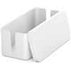 deleyCON Gestione Cavi Box Cavo Organizer Box Casetta Cavi 32,7cm x 13,5cm x 12,5cm Plastica Robusta 2 Guide Laterali per Cavi Protezione e Sicurezza Bianco