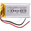 Liter energy battery Batteria a 3 cavi 502040 LiPo 3.7V 450mAh 1.665Wh 1S 5C Liter Energy Battery Ricaricabile con PCM termistore NTC Smartwatch Elettronica - Non adatto per Radiocomando 42x20x5mm (3P|450mAh|502040)