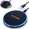 MIMISOLA Caricatore Wireless, 15W Wireless Charger, Portatile, Ricarica Rapida, Compatibile con Samsung, iPhone, Huawei e Xiaomi (Alimentatore Escluso)