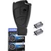 mt key Smartkey - Telecomando a 3 tasti, 2 microastri, 2 batterie CR2025, per Mercedes Benz