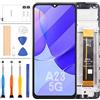 LADYSON per Samsung Galaxy A23 5G A236 Screen Replacmeent per SM-A236U SM-A236U1 SM-A236B Display LCD Touch Screen Digitizer Assembly Kit Parti di Riparazione (Nero con Telaio)