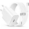 Poutek 30W USB C Caricatore con Cavo USB C per iPhone 17/16/15 Pro Max, caricabatterie USBC Ricarica Rapido con 60W Cavi USBC 2M per Samsung S26/S25/S24/S23/S22/S21/S20 Ultra, iPad Pro/Air/Mini, Samsung Tab