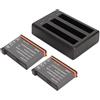 Fockety 2 Batterie di Ricambio per X3 e Hub Caricabatterie LED a 3 Canali, Batterie Ricaricabili da 1800 MAh e Accessori Caricabatterie di Ricambio per Insta 360 X3