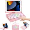 CC Store Custodia con Tastiera Touchpad per iPad iPad 9a/8a/7a (2021/2020/2019),Tasti Multi-Touch e Retroilluminati,Ruotabile a 360° e Supporto per Matita, Custodia con Tastiera Trackpad