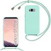 Beajew Custodia per Samsung Galaxy S8 Plus Cover con Regolabile Rimovibile Corda da Catena Collana Necklace Antiurto Cordino Collari per Samsung Galaxy S8 Plus, Verde Menta