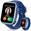 Oliimptek 2026 Nuovo Smartwatch Bambini 4G, Orologio Smartwatch Bambini con GPS e Chiamate/Videochiamate/Whatsapp/Wi-Fi/Chat Vocale/SOS/SMS, modalità Scuola, Contapassi Smart Watch per 4-14 Anni Blue