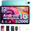 Easerush P12 Pro Tablet con Sim 2.4K 120Hz & Gemini AI, 48GB+256GB/2TB Tablet 12 Pollici & 12000mAh/18W Tablets Android 16, T7300 Octa Core Tablets con Tastiera, 4 Speakers/Widevine L1/Mouse/Custodia