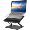 BoYata Supporto PC Portatile, Ergonomico in Alluminio Supporto per Laptop Multi-Angolo Regolabile Compatibile per Laptop (10-15 Pollici) Inclusi MacBook PRO/Air, Surface, Samsung, HP - Nero