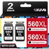 Kuva 560XL Cartucce Inchiostro PG-560XL Compatibili per Canon 560XL 561XL per Pixma TS7450 TS5350 TS7451 TS5352 TS5351 TS5353 (2 Nero)