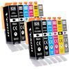 Veson 12 cartucce per stampante PGI-525 CLI-526 compatibili con Canon 525 526 per Canon MG5150 per PIXMA MG5350 MG5250 MG5140 MG5240 IP4950 IP4800 IP4850 IP4900 IP650 0 IX65 50 MX895 MX715 (confezione