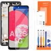 AGCUT Display LCD per Samsung A52s 5G LCD Display per Galaxy A52s 5G SM-A528B SM-A528B SM-A528B/DS Schermo di Ricambio Digitalizer Touchscreen Assembly con Riparazione (nero con telaio, senza impronta)