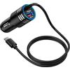 FoBrown Adattatore per accendisigari USB C per iPhone 17 Pro 16 15, 48 W, 2 porte, 12 V, con cavo di ricarica tipo C da 1 m, per Samsung Galaxy S26, S25, Ultra, S24, S23, FE, A16, A17, A35, A55, 5G, A56
