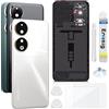 Enkeig Vetro Posteriore per Honor 90 REA-AN00/NX9, Argento | Qualità originale scocca vetro posteriore copribatteria back cover cover posteriore back glass con lente fotocamera kit.