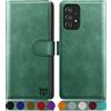 SUANPOT Cover per Samsung Galaxy A52 4G/5G/A52S 5G Blocco RFID Portafoglio Slot CarteSupporto Cellulare Magnetica custodia Pelle Sintetica Cover per Samsung Galaxy A52/A52S Verde Chiaro