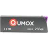 QUMOX Chiavetta USB 3.0 da 256 GB ad alta velocità, compatibile con Windows, Mac e Linux