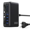 Pxwaxpy 345W Caricatore USB C Multiplo con Cavi Retrattili, 10-in-1 GaN VI Caricabatterie Multipla PD/PPS/QC Stazione di Ricarica Alimentatore USB C Multipresa per MacBook PRO/Air, iPhone, Sam sung i Pad etc.