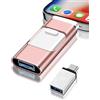 Glitfix Chiavetta USB 64G, 4 in 1 Pendrive Pennette USB C Stick per i-Phone/i-Pad/PC, Eseguire il Backup di Foto e File Video con Un Clic con IOS/Android/Tipo C/USB 3.0/OTG (pink)