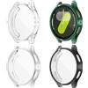 Yolovie Confezione da 4 custodie protettive per Samsung Galaxy Watch 7 44 mm (2024 Verison) Solf Silicone Bumper Full Protective Shell Face Cover (trasparente, argento, nero, verde)