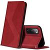 ZONNAVI Cover per Samsung Galaxy S20 Fe, Flip Custodia Pelle PU con [Slot Cart] [Magnetica], Cover a Libro Portafoglio per Samsung S20 Fe (Rosso)