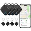 NOVOO Smart Tag con Apple Find My (Solo iOS), Localizzatore Oggetti con Allarme 80 dB, Batteria Sostituibile con Blocco Bambini, Tracker per Chiavi, Portafoglio e Bagagli, 4 Pezzi