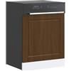 Plumbpyr Pannello Porto per lavastoviglie, colore marrone, effetto rovere, 60 x 1,5 x 57 cm, protegge la lavastoviglie, mobile da cucina con design senza tempo per ordine e spazio