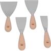 Spacnana Set di 4 Raschietti per Spatola in Acciaio Inox, Set di Coltelli per Stucco 3CR13, 4 Cm, 6 Cm, 8, 10, Manici in Legno Artificiale per Raschiatura dell'intonaco, Riempimento, Riparazione
