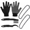 Sotbnna 2 catene per motosega da 4 (28 maglie, 14 denti) 1/4 LP 1,1 mm, compatibili con Stihl GTA 26, + 2 spazzole per la pulizia della catena e 1 paio di guanti neri