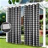 LiveGo Outdoor Vorhänge Wasserdicht, Outdoor Verdunkelungsvorhang mit Ösen, Vorhang Blickdicht für den Gartenlaube, Schiebetür, Pergola, Privatsphäre Wärmeisoliert (1 Stück/132 * 213cm, Schwarz+White)