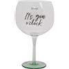 Mr. Wonderful - Bicchiere ballon - It's gin o'clock - Bicchiere ballon con messaggio - Realizzato in vetro - Capacità: 70 cl.