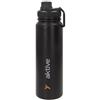 AKTIVE Bottiglia termica in acciaio inox, 800 ml, nero, sistema antigoccia, maniglia per il trasporto, senza BPA, 8,5 x 8 x 28 cm