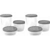 Fackelmann Set 3 Contenitori Dispensa Tondi Impilabili con Coperchio a Vite Ø11cm in PP - Organizzazione Alimenti Secchi, Pasta, Cereali, Spezie - Salvaspazio e Igienici per Cucina e Dispensa