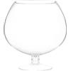 DRW Vaso da tavolo a forma di tazza di vetro trasparente 19 x 19 x 20 cm