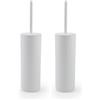 Gedy Sharon Scopino Bagno WC in Plastica Leggera e Resistente Colore Bianco Finitura Opaca, Scopino WC con Ciuffo in Setole Nere in Nylon, Scopino Bagno da Appoggio, Portascopino 100% Made in Italy