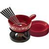 Kuhn Rikon, Set per fonduta al Formaggio, 15 pz. (incl. 6 Piatti e 6 forchette)